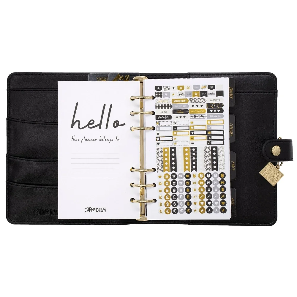 NWT Black Personal Planner Box Set Carpe Diem